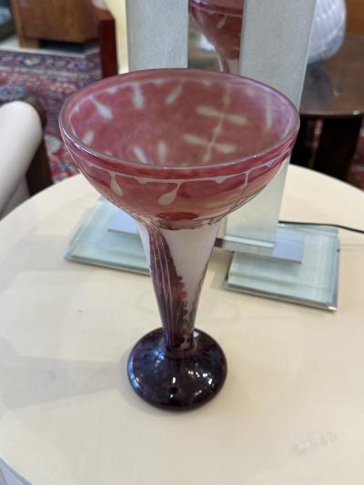 Charles Schneider Art Deco Amarantes Glass Vase by Le Verre Francais
