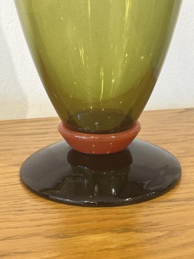 Charles Schneider Art Deco French Light Green Vase by Charles Schneider