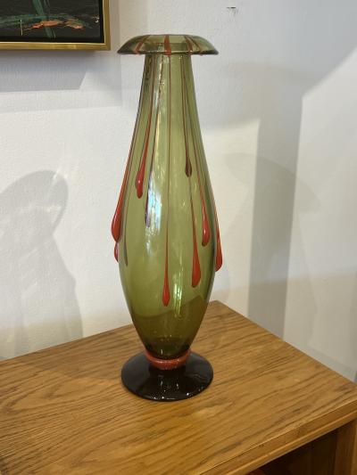 Charles Schneider Art Deco French Light Green Vase by Charles Schneider