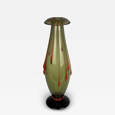 Charles Schneider Art Deco French Light Green Vase by Charles Schneider