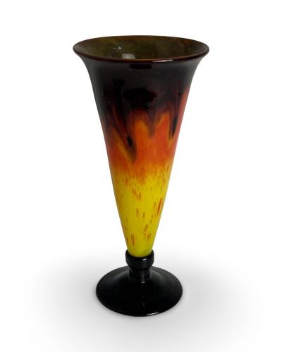 Charles Schneider Art Deco Glass Vase by Charles Schneider