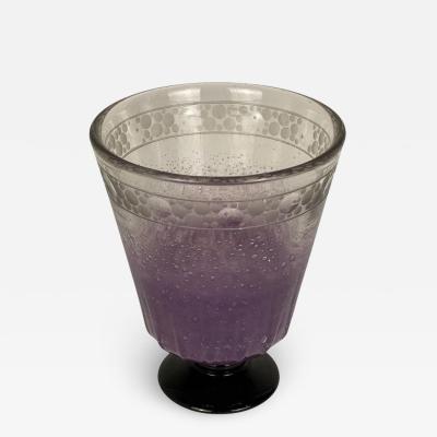 Charles Schneider Art Deco Lilac Glass Vase by Charles Schneider