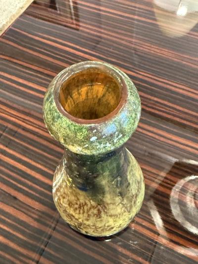 Charles Schneider Art Deco Melted Colors Glass Vase by Charles Schneider