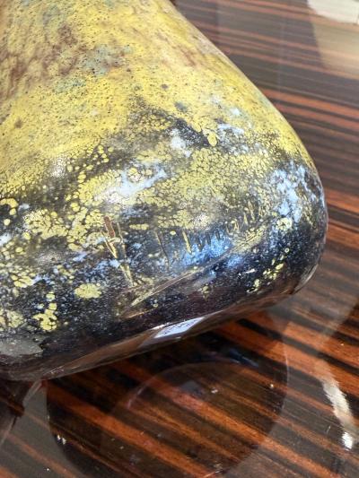 Charles Schneider Art Deco Melted Colors Glass Vase by Charles Schneider