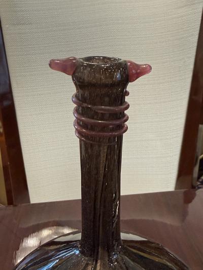 Charles Schneider Art Deco Purple Glass Vase by Charles Schneider France 1926