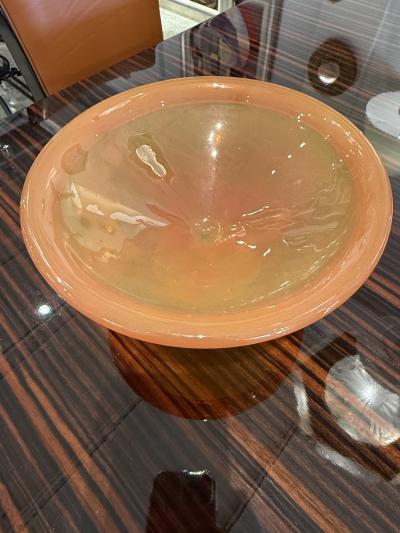 Charles Schneider Art Deco Tazza by Charles Schneider Red Tango Glass France 1928