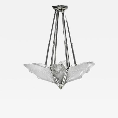 Charles Schneider French Art Deco Chandelier Signed by Charles Schneider