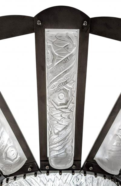 Charles Schneider French Art Deco Chandelier by Schneider Pair Available 