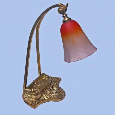 Charles Schneider French Art Nouveau desk table lamp by Charles Schneider C 1920