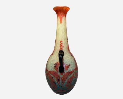 Charles Schneider Large vase with butterflies by C Schneider Le Verre Fran ais France circa 1925
