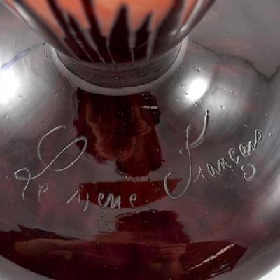 Charles Schneider Le Verre Francais Cardimine Cameo Glass Vase