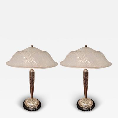 Charles Schneider Pair of French Art Deco Table Lamps by Schneider LU161925722863