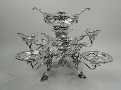 Charles Stuart Harris Antique English Victorian Neoclassical Sterling Silver Epergne 1895
