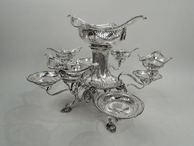 Charles Stuart Harris Antique English Victorian Neoclassical Sterling Silver Epergne 1895