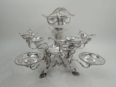 Charles Stuart Harris Antique English Victorian Neoclassical Sterling Silver Epergne 1895