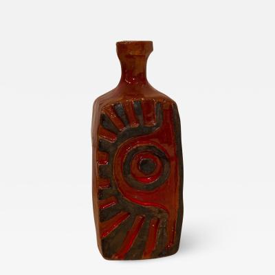 Charles Sucsan RED GLAZED CERAMIC VASE BY CHARLES SUCSAN