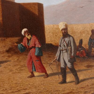 Charles Th odore Fr re Orientalist oil painting in giltwood frame by Fr re