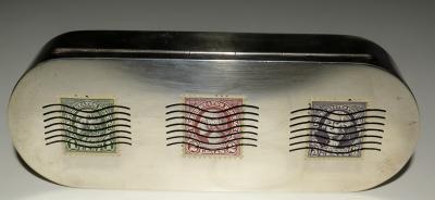 Charles Thomae Sterling Silver Enamel Stamp Box