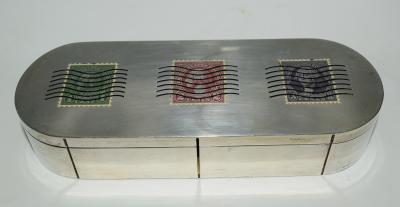 Charles Thomae Sterling Silver Enamel Stamp Box
