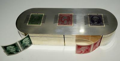 Charles Thomae Sterling Silver Enamel Stamp Box
