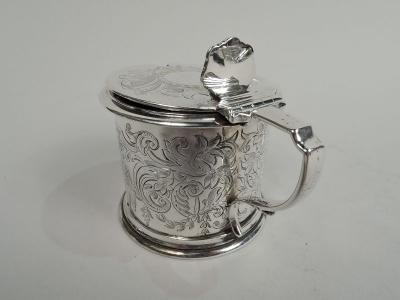 Charles Thomas Fox English Victorian Classical Sterling Silver Mustard Pot by Fox 1858