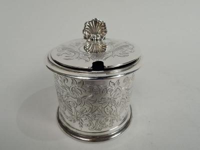 Charles Thomas Fox English Victorian Classical Sterling Silver Mustard Pot by Fox 1858