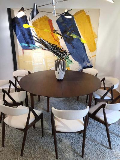 Charles Webb Large Round Charles Webb Midcentury Extension Dining Table