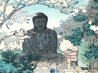 Charles William Bartlett Japanese Woodblock Print Kamakura by Charles William Bartlett