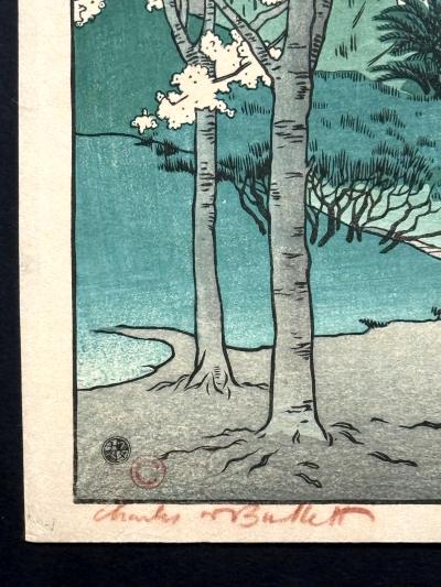 Charles William Bartlett Japanese Woodblock Print Kamakura by Charles William Bartlett
