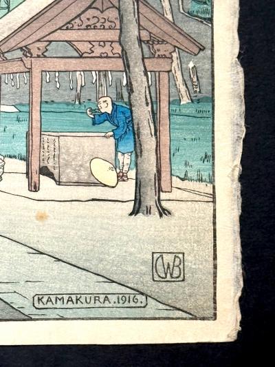 Charles William Bartlett Japanese Woodblock Print Kamakura by Charles William Bartlett