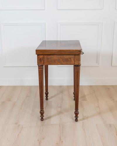 Charles X 1820 maple and mahogany inlaid game table