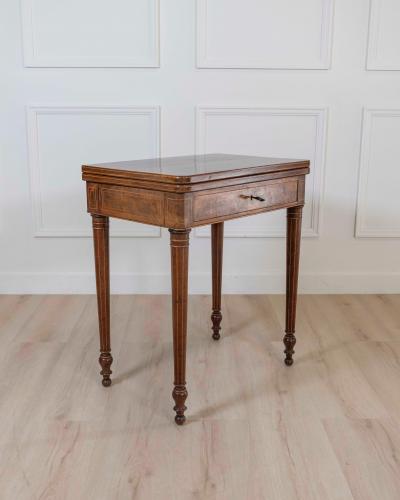 Charles X 1820 maple and mahogany inlaid game table
