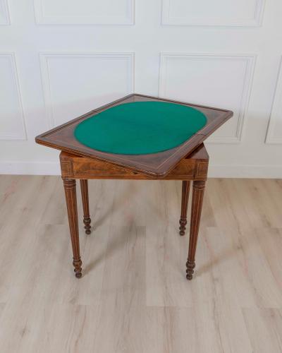 Charles X 1820 maple and mahogany inlaid game table