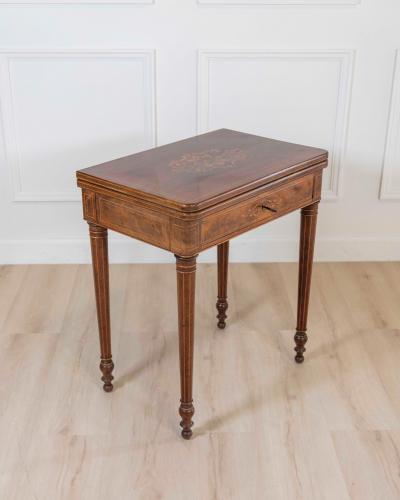 Charles X 1820 maple and mahogany inlaid game table