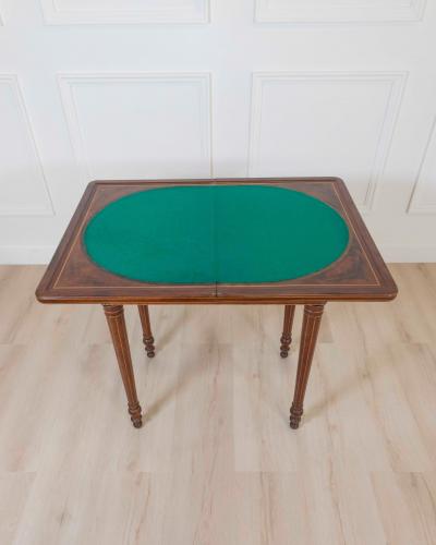 Charles X 1820 maple and mahogany inlaid game table