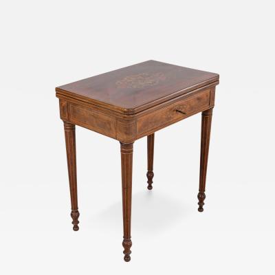 Charles X 1820 maple and mahogany inlaid game table