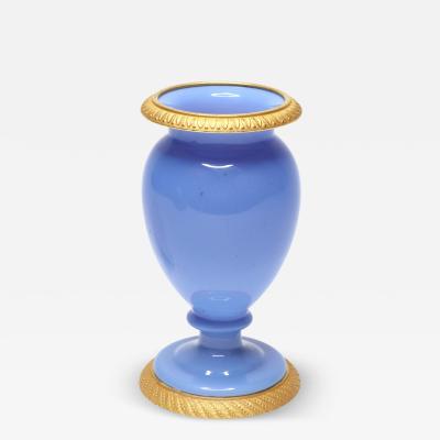 Charles X Blue Opaline Small Vase c 1825