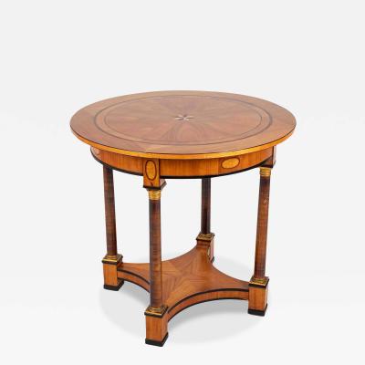 Charles X Satinwood Round Four Column Center Table