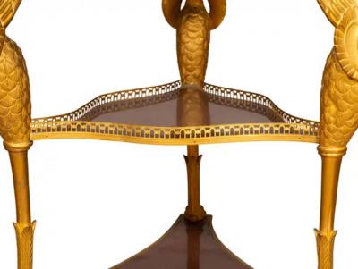 Charles X Style Gilt Bronze and Mahogany Gueridon