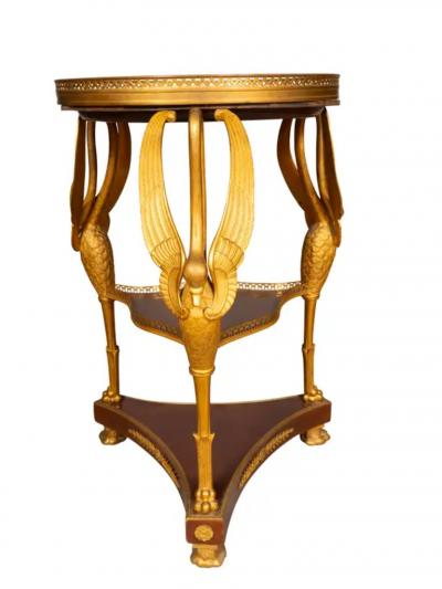Charles X Style Gilt Bronze and Mahogany Gueridon