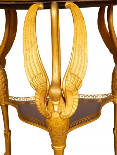 Charles X Style Gilt Bronze and Mahogany Gueridon