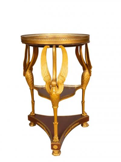 Charles X Style Gilt Bronze and Mahogany Gueridon