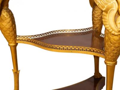 Charles X Style Gilt Bronze and Mahogany Gueridon