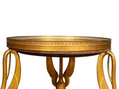 Charles X Style Gilt Bronze and Mahogany Gueridon
