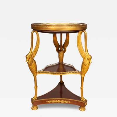 Charles X Style Gilt Bronze and Mahogany Gueridon