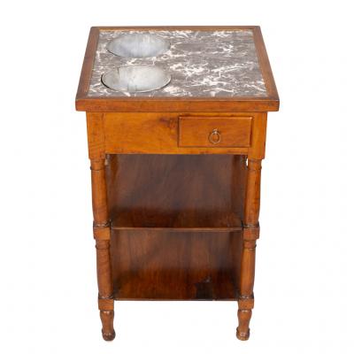 Charles X Walnut and Marble Drinks Table or Rafraichisso