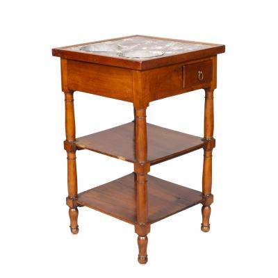 Charles X Walnut and Marble Drinks Table or Rafraichisso