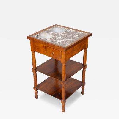 Charles X Walnut and Marble Drinks Table or Rafraichisso