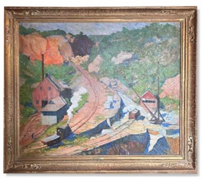 Charles Yarnall Abbott American Impressionist oil painting titled The Quarry by Yarnell Abbott