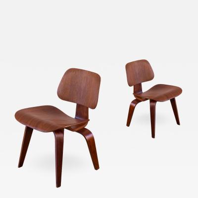 Charles and Ray Eames Pair of Early Walnut Eames DCWs for Herman Miller